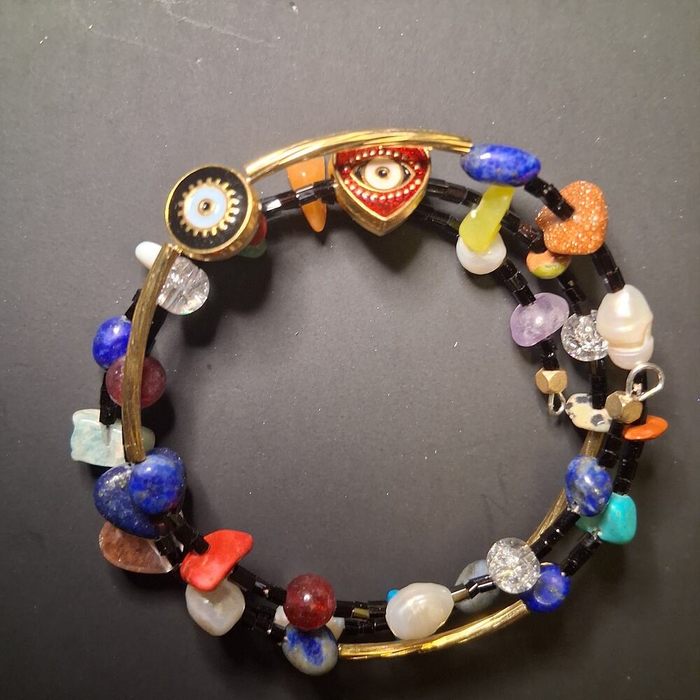 Handmade Evil Eye Boho Wrap bracelet